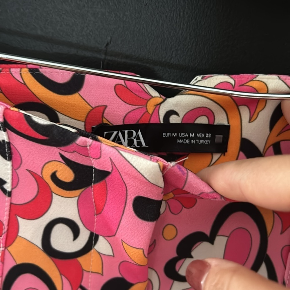 NWOT Zara Paisley Floral Straight Leg High Waist Pants in Multicolor. Size M - Picture 4 of 12